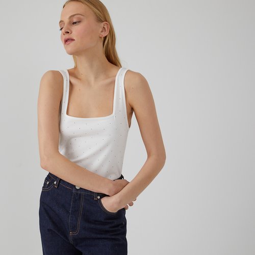 Polka dot square neck top sales