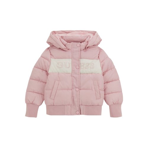 Guess kids doudoune bande logo frontale rose Guess Kids La Redoute