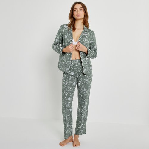 Printed cotton jersey pyjamas printed La Redoute Collections La Redoute