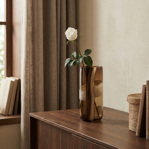 Vase - Verre fumé marron - TINA - 19x29 cm