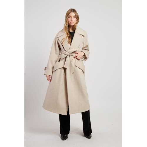Manteau long uni avec une ceinture loyale Derhy La Redoute