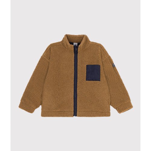 Veste sherpa polyester recycle marron Petit Bateau La Redoute