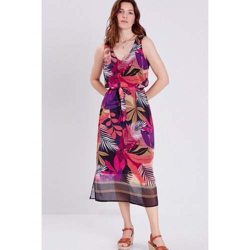 Robe longue droite ceinturee rose Breal La Redoute