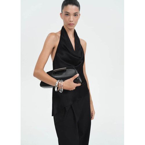 Top satine drape dos nu noir Mango La Redoute