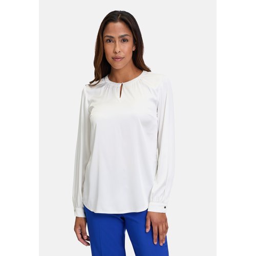 Chemisier a manches longues a encolure ronde blanc Betty Barclay La Redoute