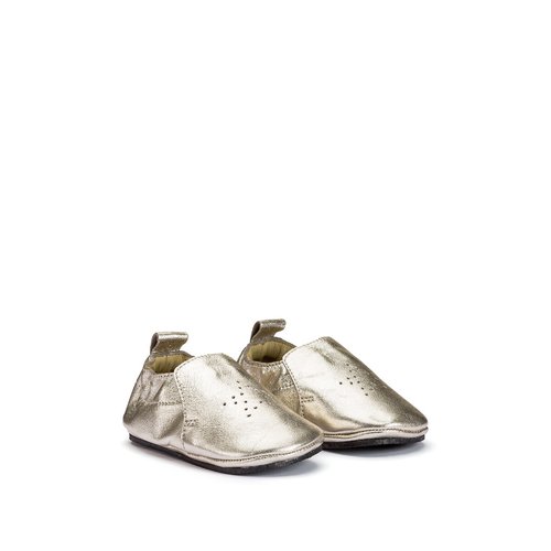 Ciabatte slip on in pelle dorata fantasia stelle metallizzato La Redoute Collections La Redoute
