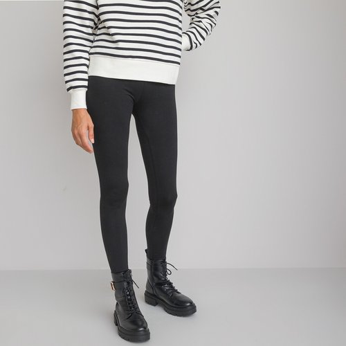 Cotton cropped leggings length 21.5 black La Redoute Collections La Redoute