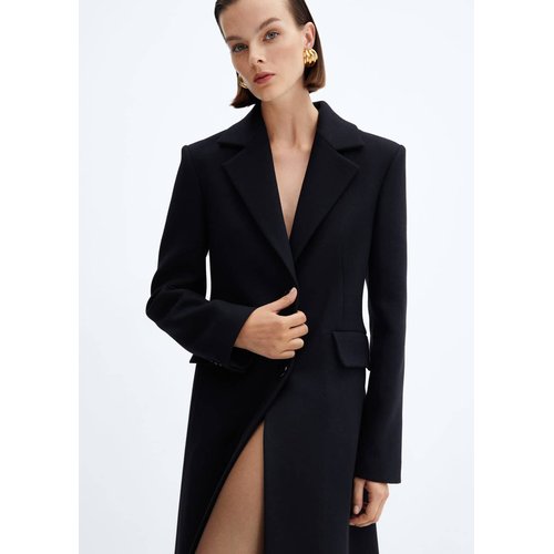 Manteau en laine structure noir Mango La Redoute