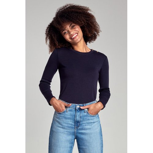 Pull marin uni a boutons dores auray rich navy Armor Lux La Redoute
