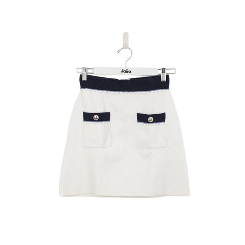 Mini jupe en coton tres bon etat blanc Maje La Redoute