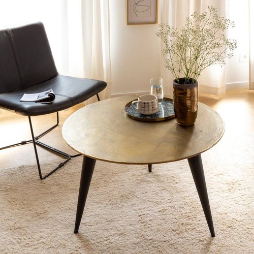 Table basse ronde en aluminium victoria Couleur dore Made In Meubles La Redoute