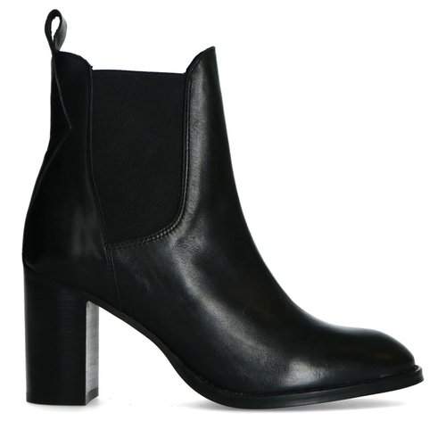 Bottines en cuir a talon noir Sacha La Redoute
