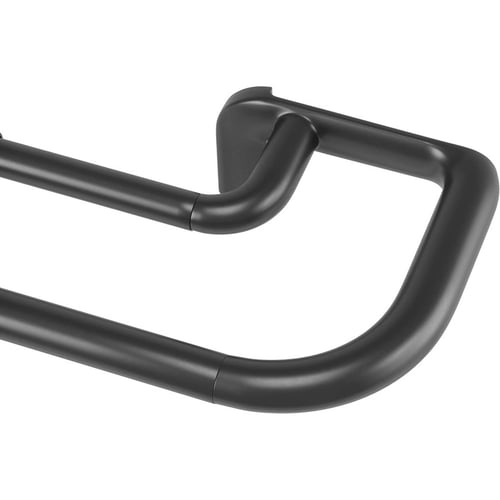 Tringle à Rideau Réglable 45-71 Cm - Tube Métal Noir 2,5 Cm - Support Mural/plafond - Style Industriel