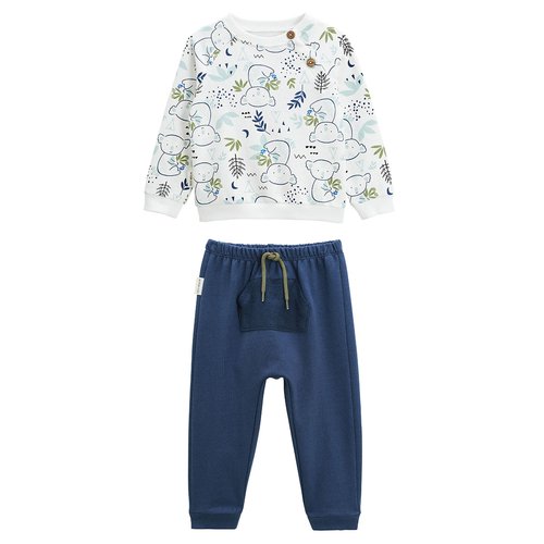 Ensemble bebe sweat shirt et pantalon en molleton yakutat bleu Petit Beguin La Redoute