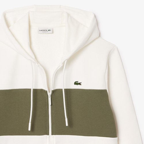 Sweatshirt zippé à capuche en molleton color block on sale