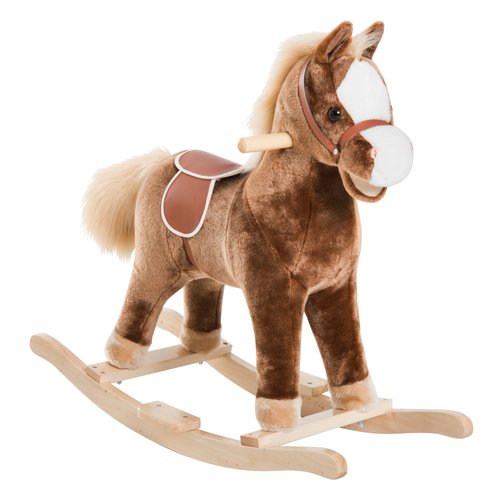 Cheval a bascule cowboy marron