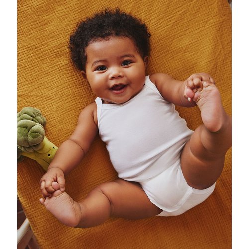 Lot de 2 bodies a bretelles bebe fille Petit Bateau blanc La Redoute