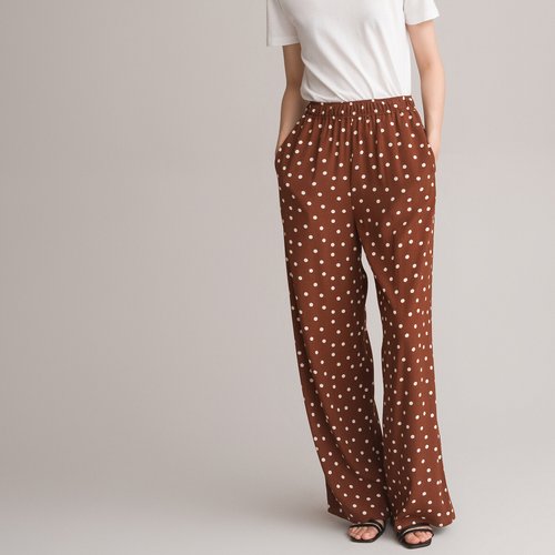 Polka dot wide leg pants sales