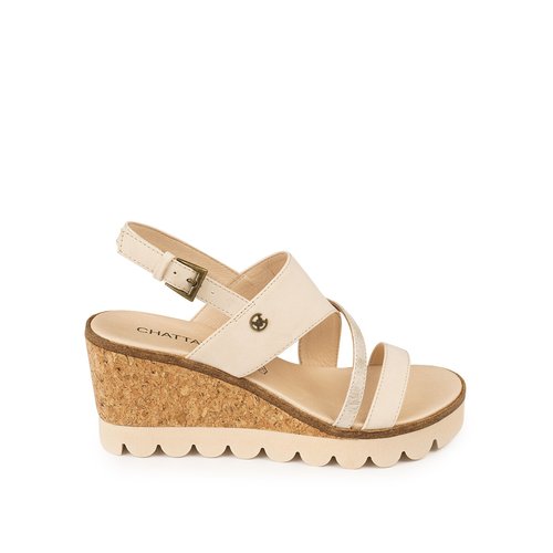 Sandali con zeppa beige online