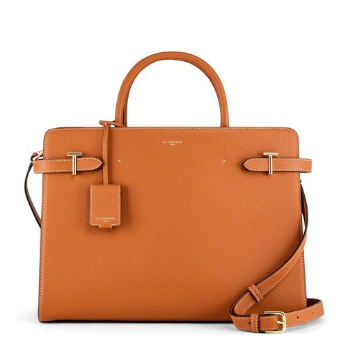 Grand sac a main emilie en cuir graine marron tan Le Tanneur La Redoute