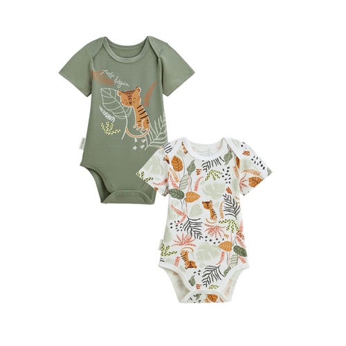 Petit Béguin - Lot De 2 Bodies Bébé Manches Courtes Mindanao - Rose & Écru