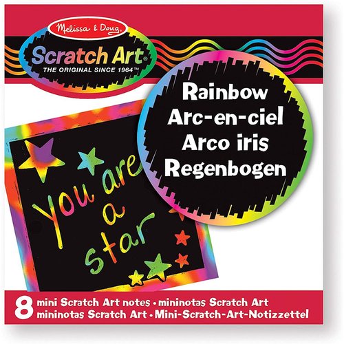 Boite de mini notes arc en ciel Scratch Art