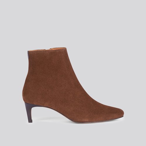 Bottines en daim mara petit talon aiguille marron Anthology Paris La Redoute
