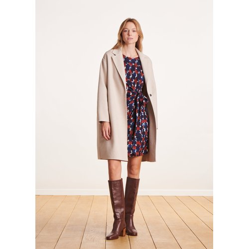Manteau long en lainage double face ecru La Fee Maraboutee La Redoute