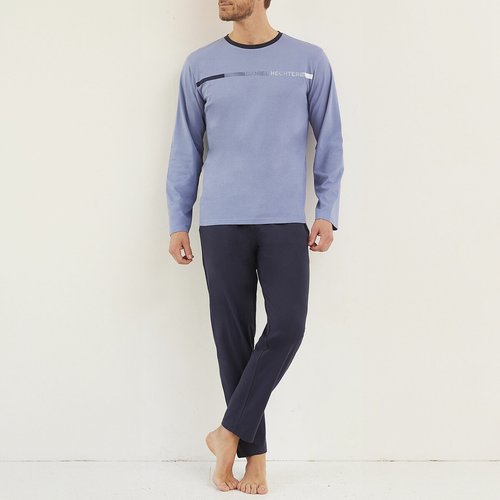 Pyjama long avec logo bleu bleu marine Daniel Hechter Lingerie La Redoute