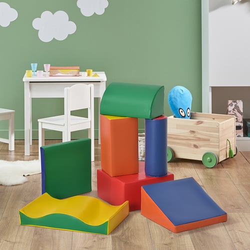 Set De 5 Blocs De Motricité En Mousse PU/EPE - Parcours D'Équilibre Et De Grimpe Pour Enfants 9 Mois à 3 Ans - Rose