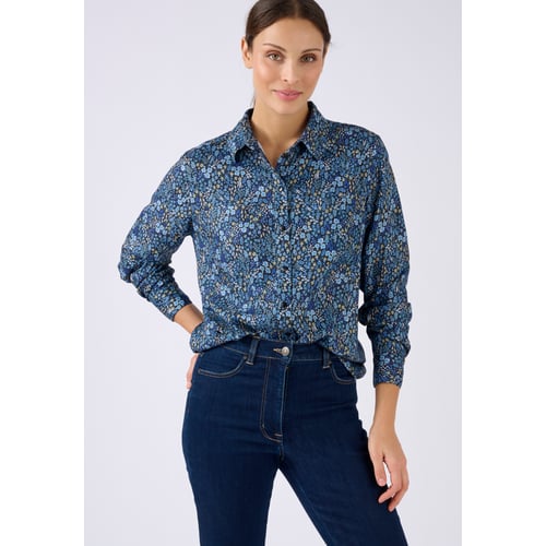 Chemisier GIGUE Femme Rose Perle Taille 38 - Motif Fleuri Chocolat/anis, Occasion Comme Neuf