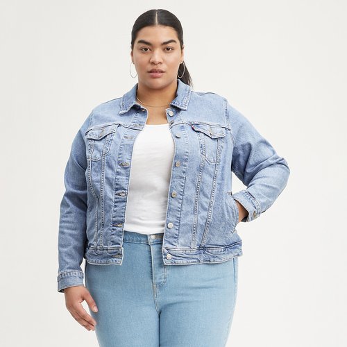Plus size boyfriend denim jacket online