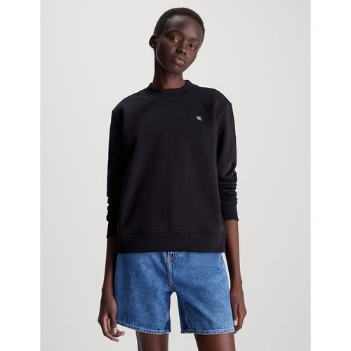 Cotton mix sweatshirt with crew neck black Calvin Klein Jeans La Redoute