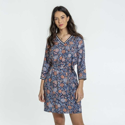 Robe encolure v bleu marine Mise Au Green La Redoute