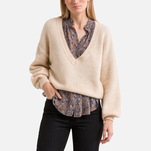 Pull col v manches ballon myera Sessun vanille La Redoute