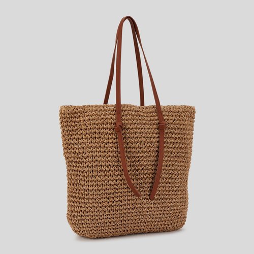 Cabas en paille papier a details fil textile naturel Monoprix La Redoute