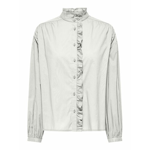 Cotton ruffled blouse with high neck Only La Redoute