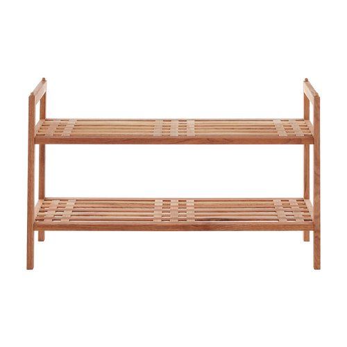 2 tier stackable shoe rack in walnut wood brown So home La Redoute