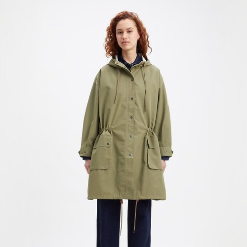 Coupe vent mi long a capuche kaki Levi s La Redoute