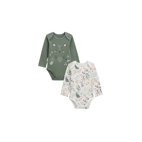Lot de 2 bodies bebe manches longues merlin kaki Petit Beguin La Redoute
