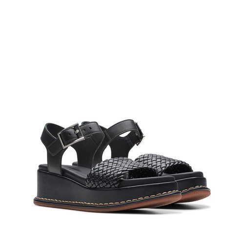 Clarks black platform sandals top