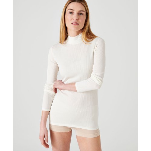 Sous pull col montant maille cotelee labellisee thermolactyl et soie Damart La Redoute