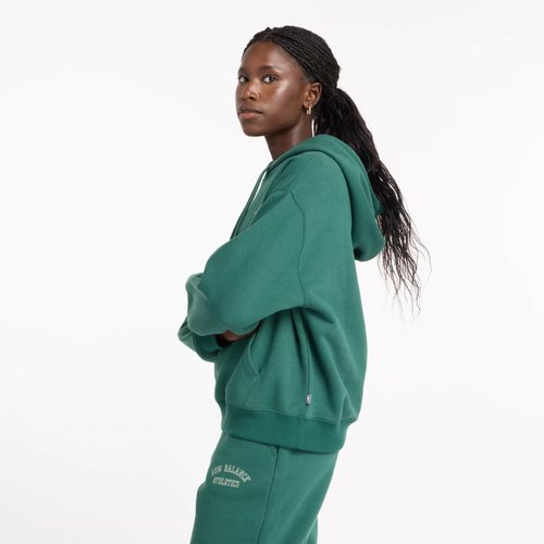 Graphic fleece hoodie capuche manches longues. New Balance La Redoute