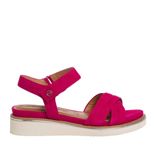 Sandales compensees fuchsia Tamaris La Redoute