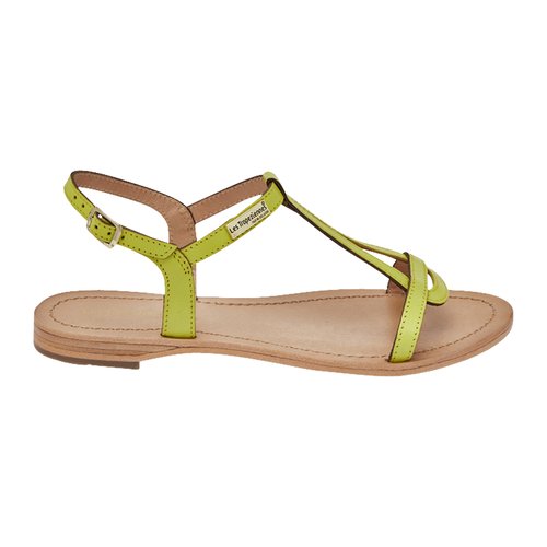Sandales cuir hamess jaune vert Les Tropeziennes Par M Belarbi La Redoute
