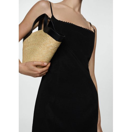 Robe bretelles detail dentelle noir Mango La Redoute