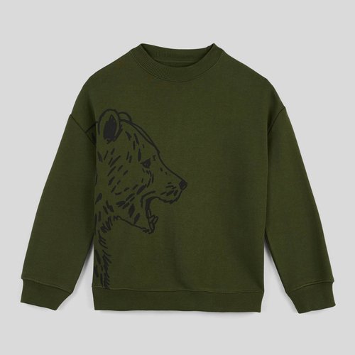 Sweat col rond imprime en coton bio bucheron Monoprix La Redoute