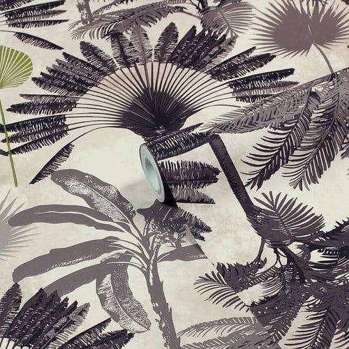 Tapete „Malaysian Palm“ – Naturinspiriertes Palmendesign In Blush/Charcoal (Paste-the-Wall, 10,5 M X 53 Cm)