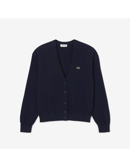 Cardigan col V point mousse coton