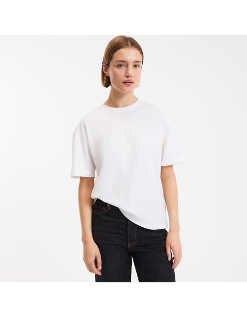 T-shirt loose, col rond, manches courtes